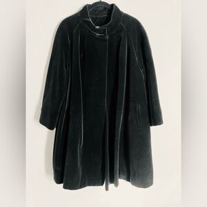 Vintage Black Velvet Evening Swing Coat